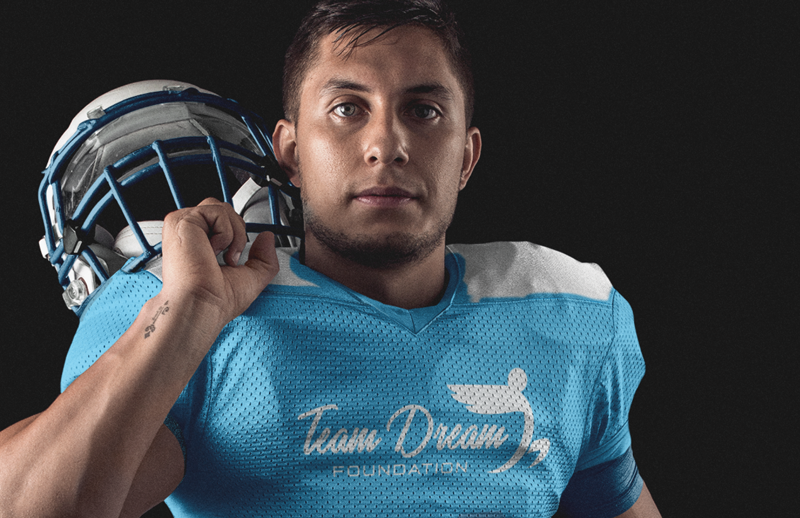 Team Dream Football player with team dream jersey