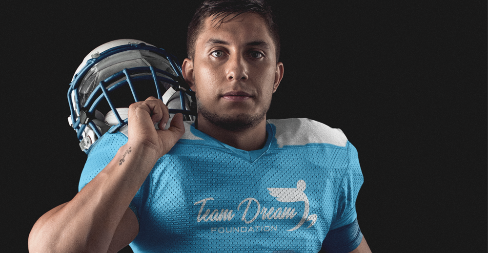 Team Dream Football player with team dream jersey